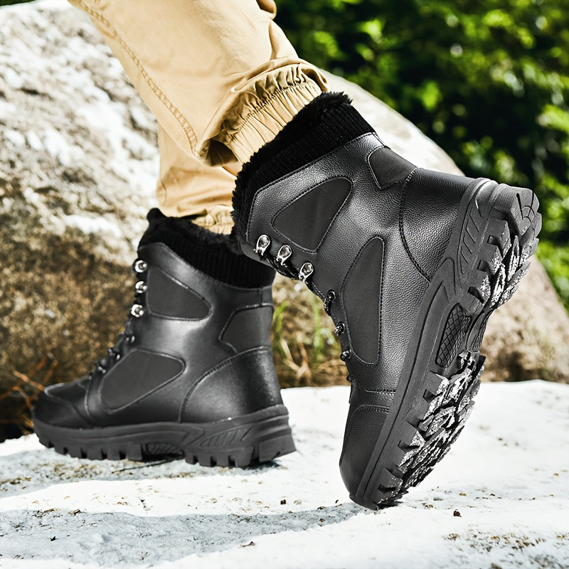 Winter Couple Hiking Boots, Women'S Snow Boots with Plush Lining - Non-Slip Rubber Sole, Suitable for Outdoor Activities Such As Mountaineering, Hunting, And Trekking, Hiking Gear for Men, Men'S Snow Boots, Men'S Winter Shoe,