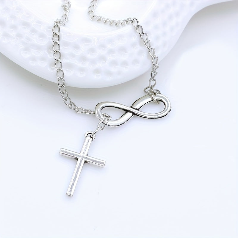 Մինիմալիստական Lucky 8 նիշանոց Cross Short Necklace Jewelry