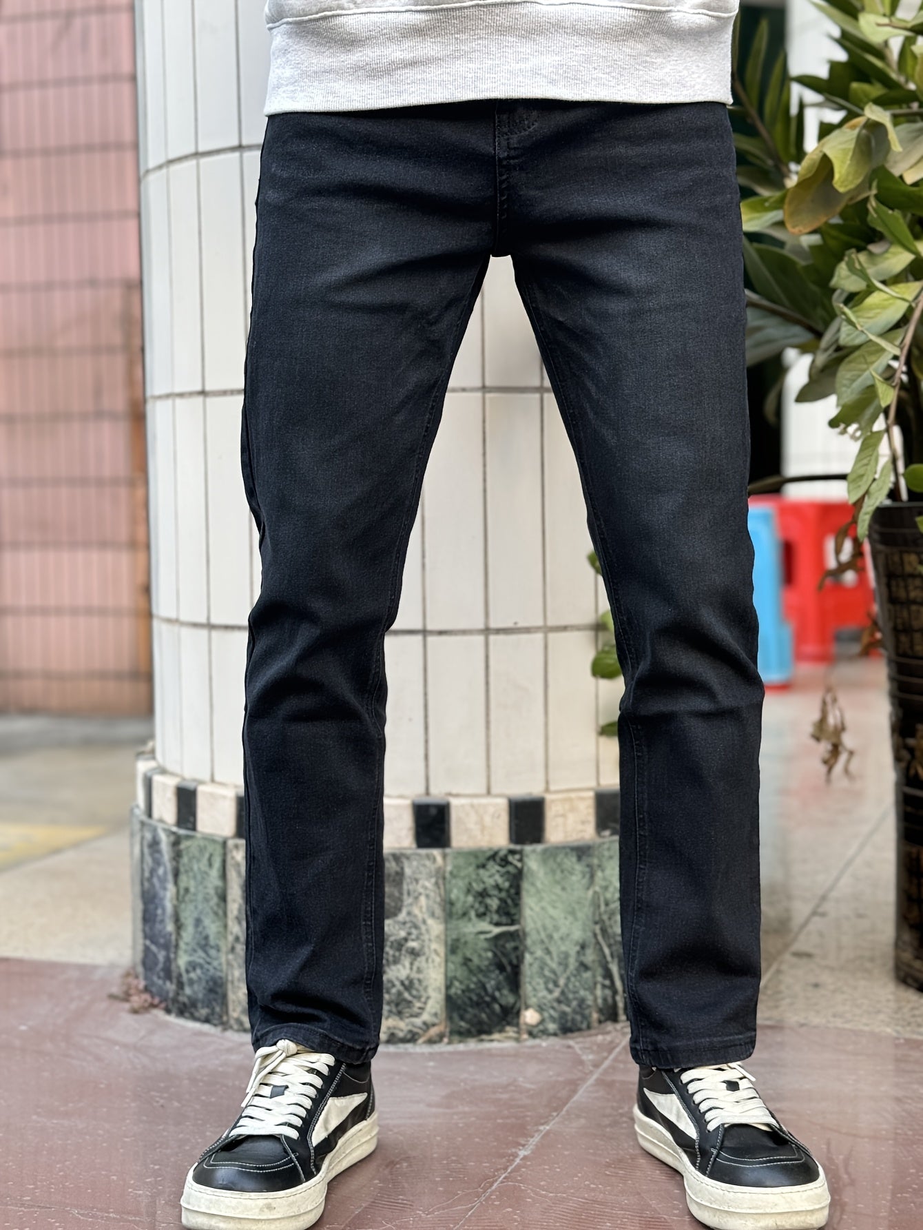 Teen Boys' Slim Fit Casual Long Pants Cotton Blend