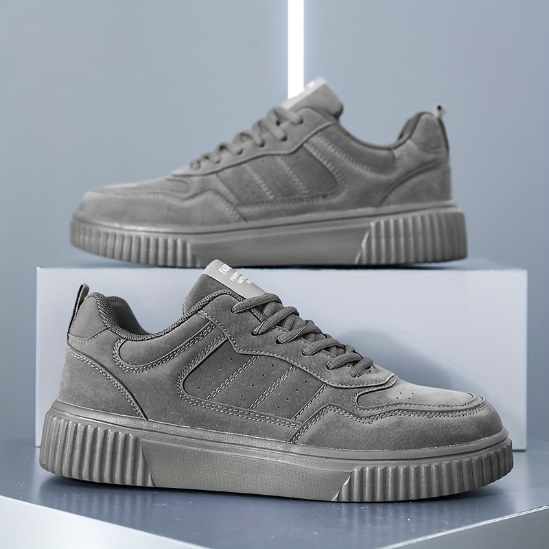 Men's Fashionable Lace-Up Sneakers - Casual & Sporty, Non-Slip, All-Season Wear with Comfortable EVA/Fabric Insole
