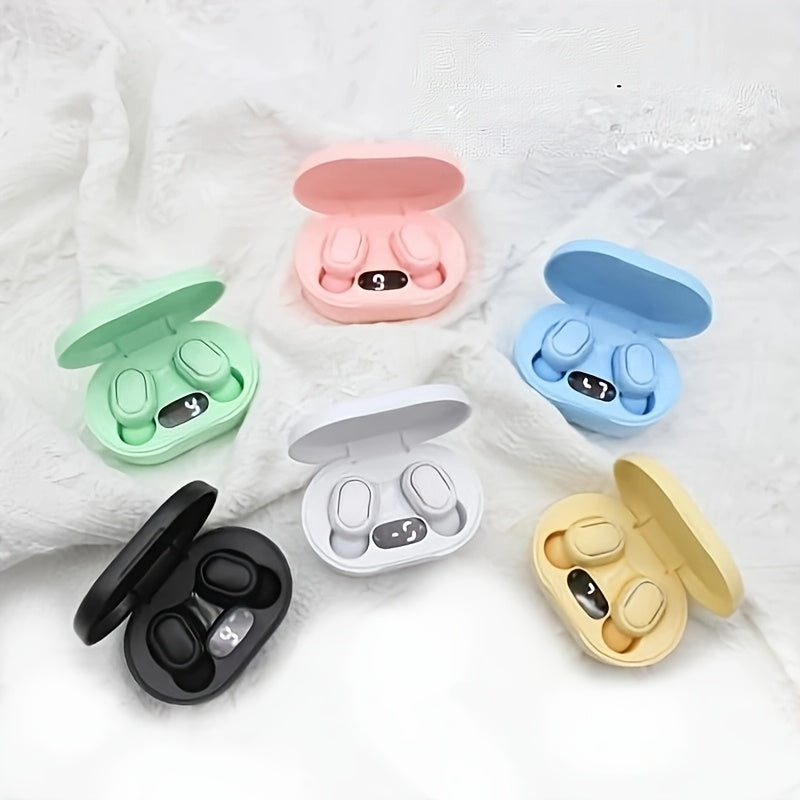 Button-controlled wireless in-ear headphones with LED power display, long battery life and low latency, suitable for daily use, commuting, sports, etc., compatible with multiple devices, first choice for personal use or gift
