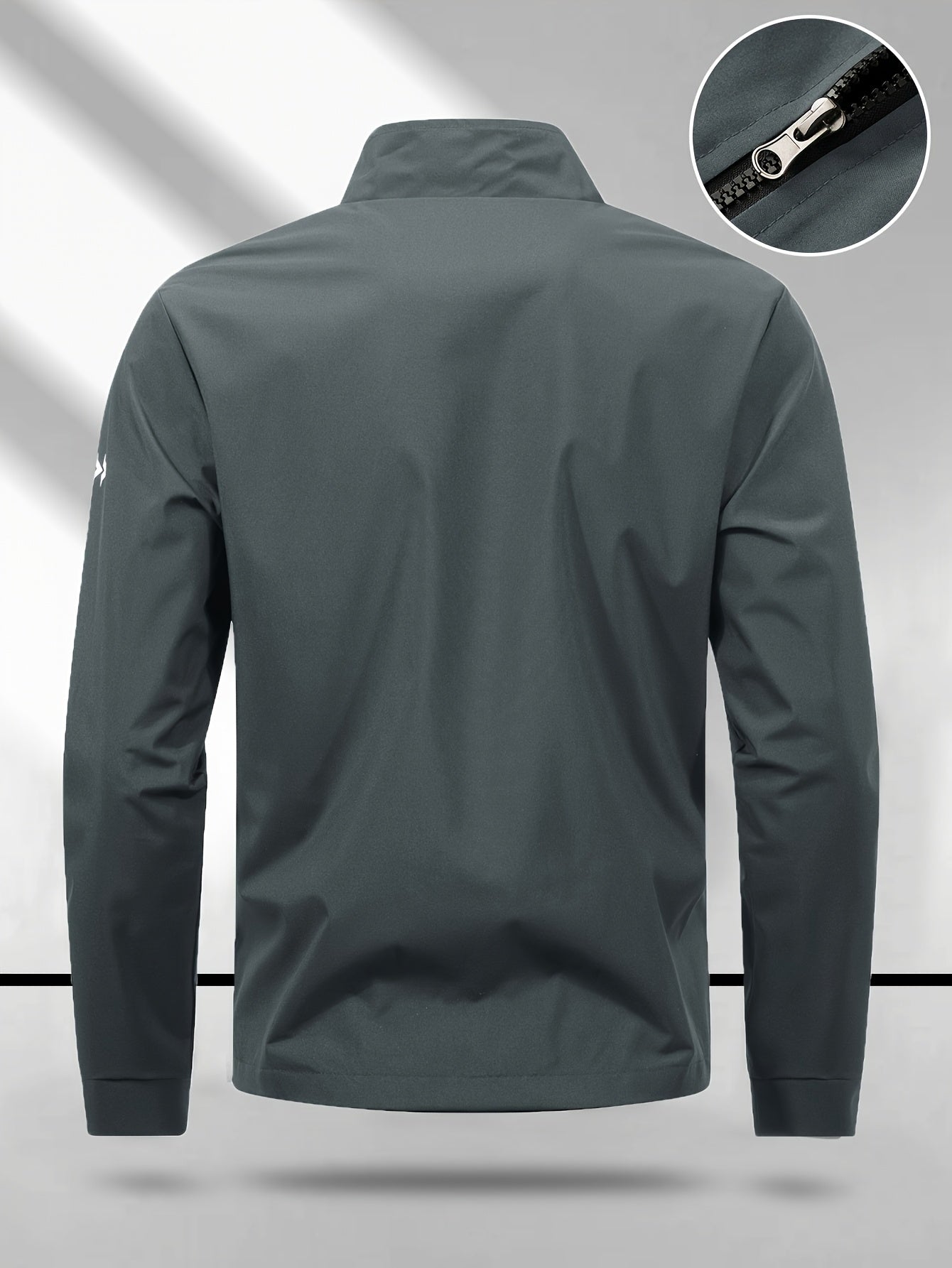 Men's Vintage Casual Bomber Jacket Stand Collar Windproof Coat