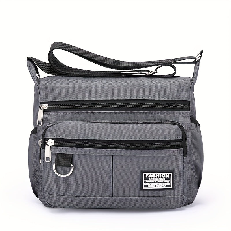 Multi-Pocket Crossbody Shoulder Bag, Casual Travel Office Messenger Bag, Durable, Multiple Compartments