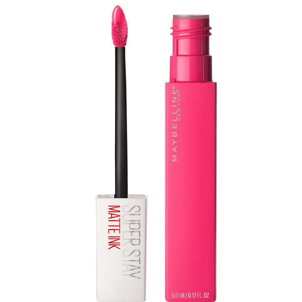 Maybelline Super Stay Matte Ink Liquid Lipstick Makeup, Long Lasting High Impact Color, up to 16H Wear, Exhilarator, Ruby Red, 1 Count, Packaging May Vary