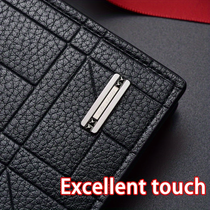 1pc Elegant PU Leather Large Capacity Slim Design Wallet With Multi-Card Slots, Ideal Gift For Men