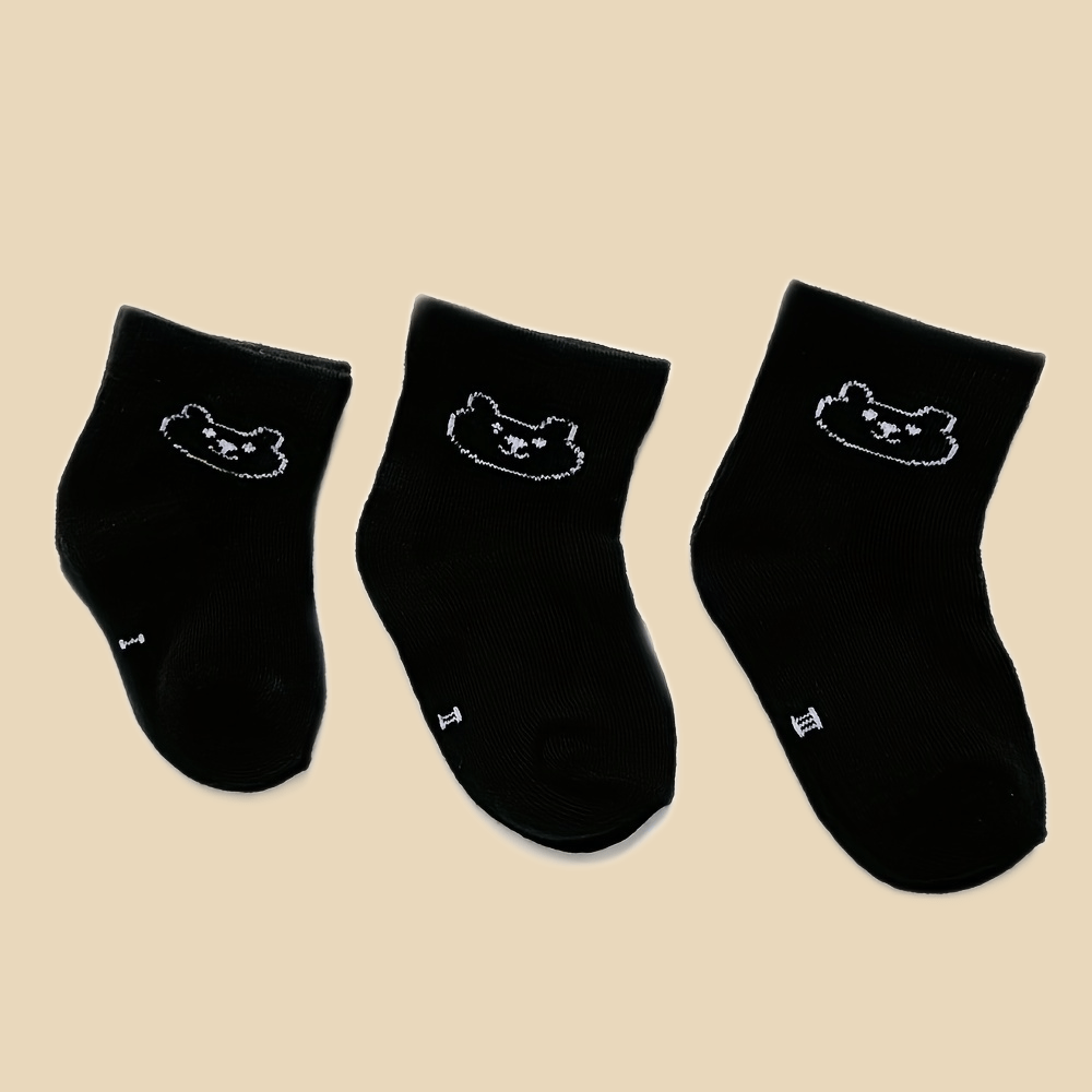 Baby Socks Cartoon Pattern & Solid Color Socks Newborn Toddler Boys Girls Baby Socks Kids Socks 5pairs/set