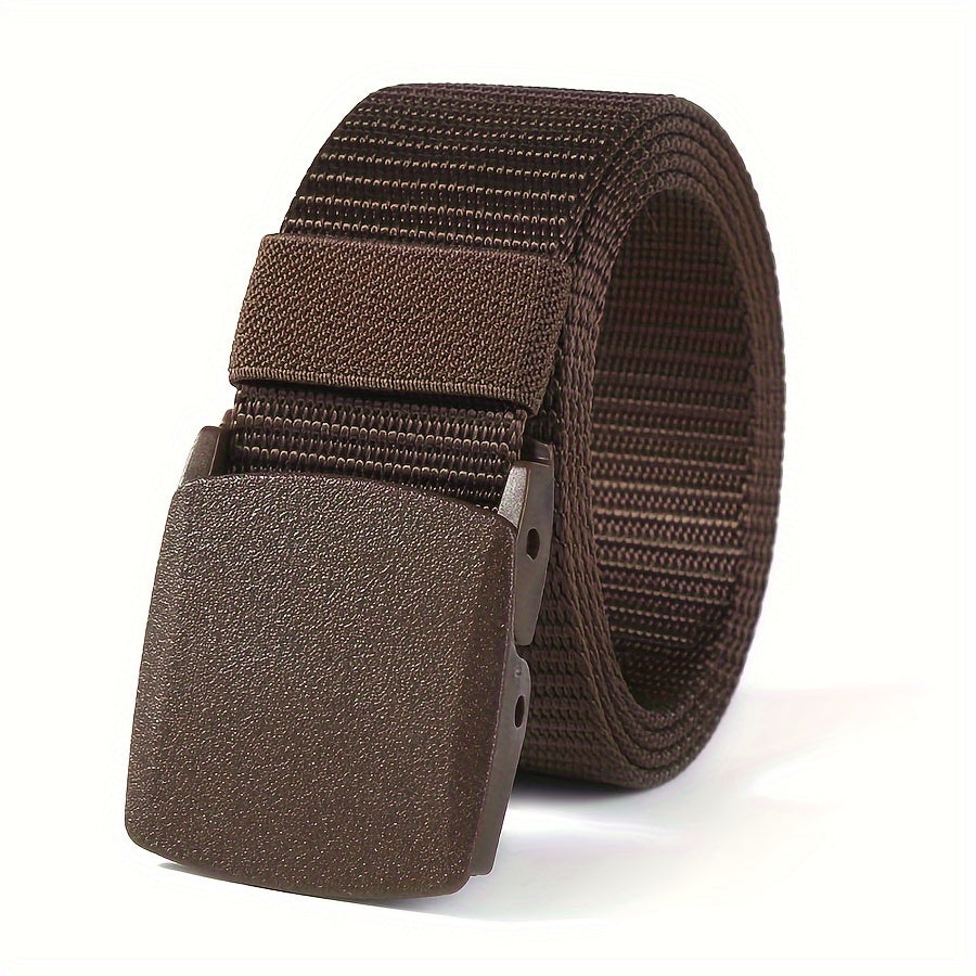 Nylon Belt with Smooth Buckle - Hypoallergenic, Casual Style for Men & Women, Perfect for Jeans & Outdoor Wear
