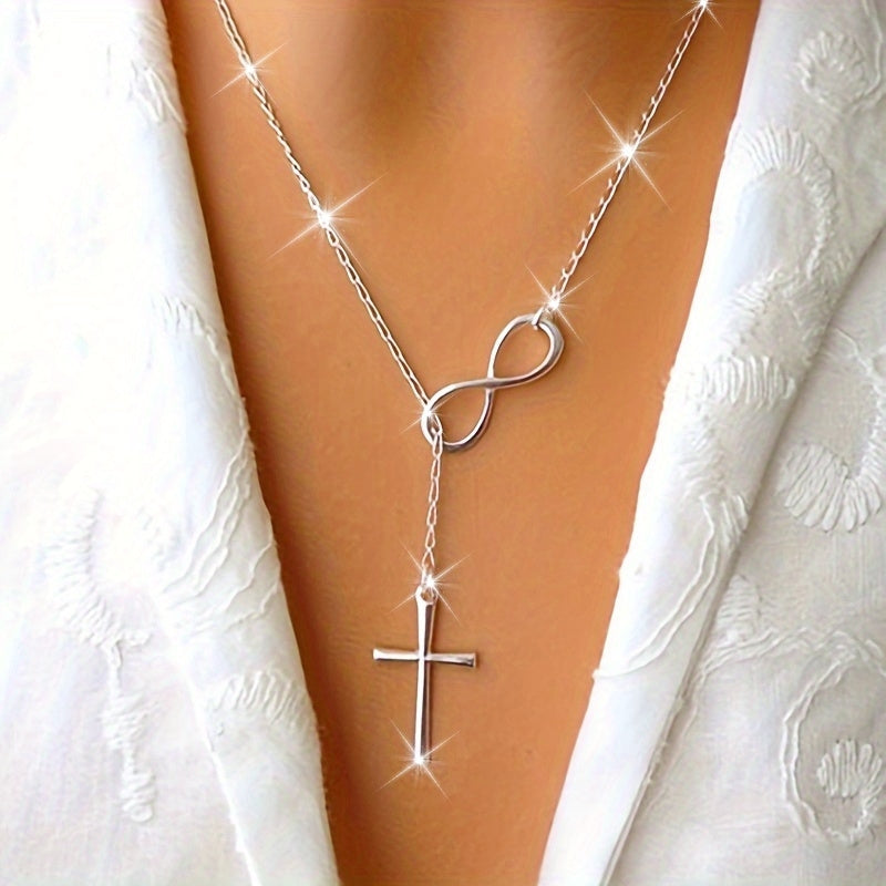 Մինիմալիստական Lucky 8 նիշանոց Cross Short Necklace Jewelry