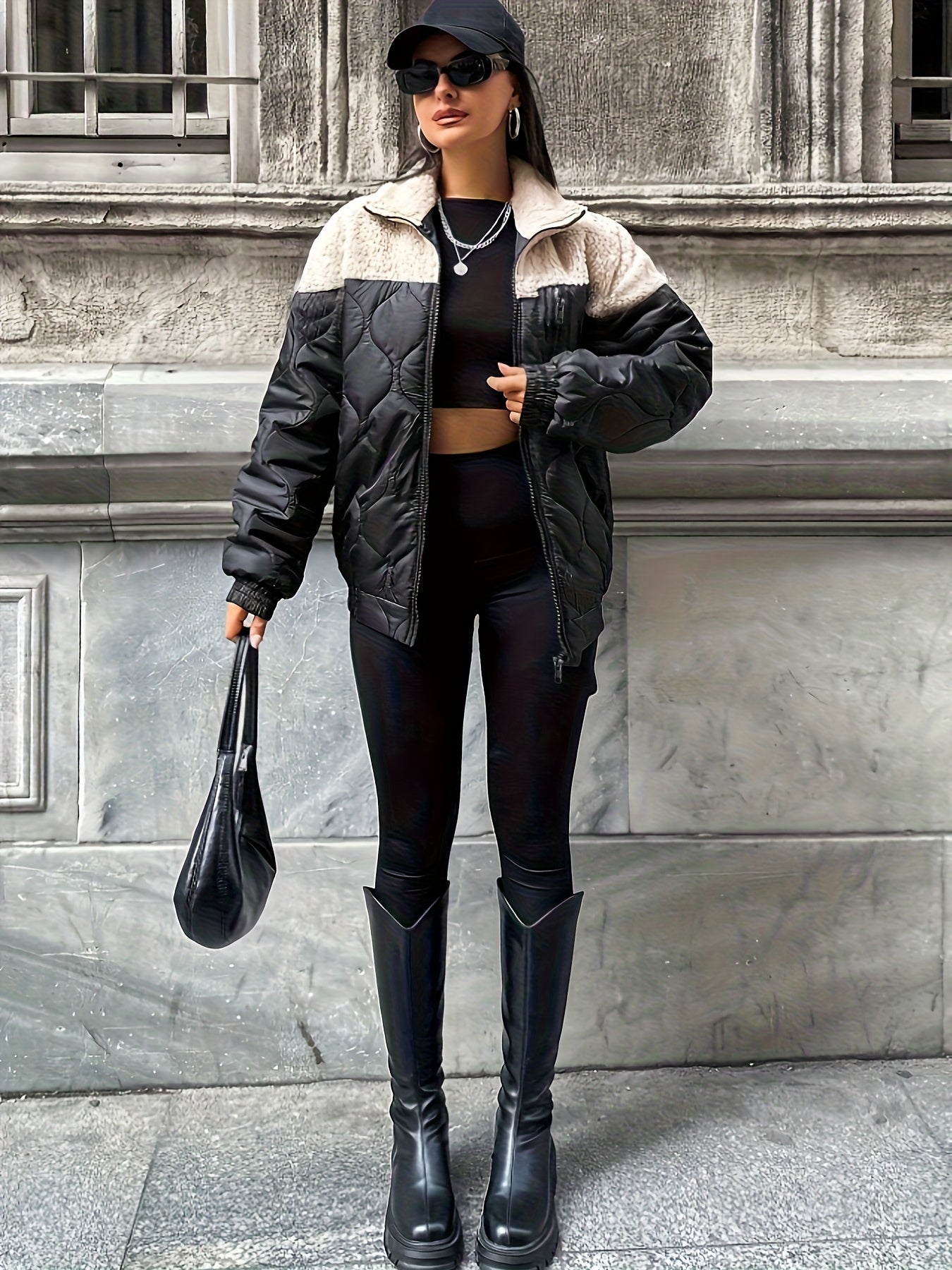 2025 թվականի աշնանային և ձմեռային նորաձևության նորաձևություն՝ կանանց համար նախատեսված երկար թևքերով, կարված, փողոցային առօրյա միտումով, կարված գառան մորթուց պատրաստված բաճկոն