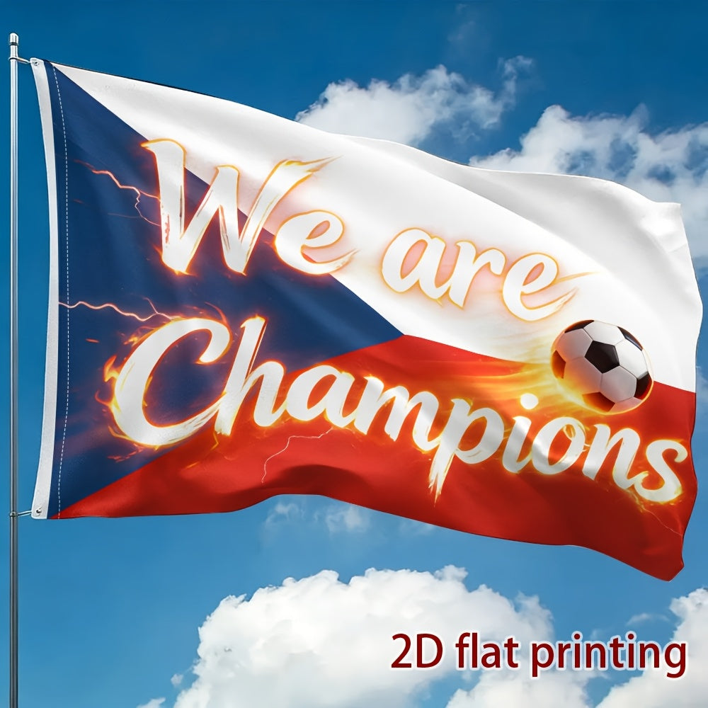 Czech Republic Flag Polyester Fan Support Banner - Outdoor Use