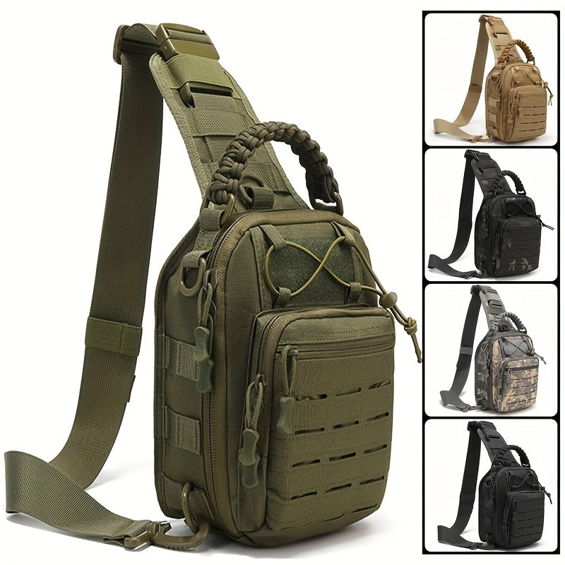Versatile EDC Crossbody Bag - Lightweight, Multi-Pocket Travel Chest Pack with Zip Closure for Outdoor Adventures