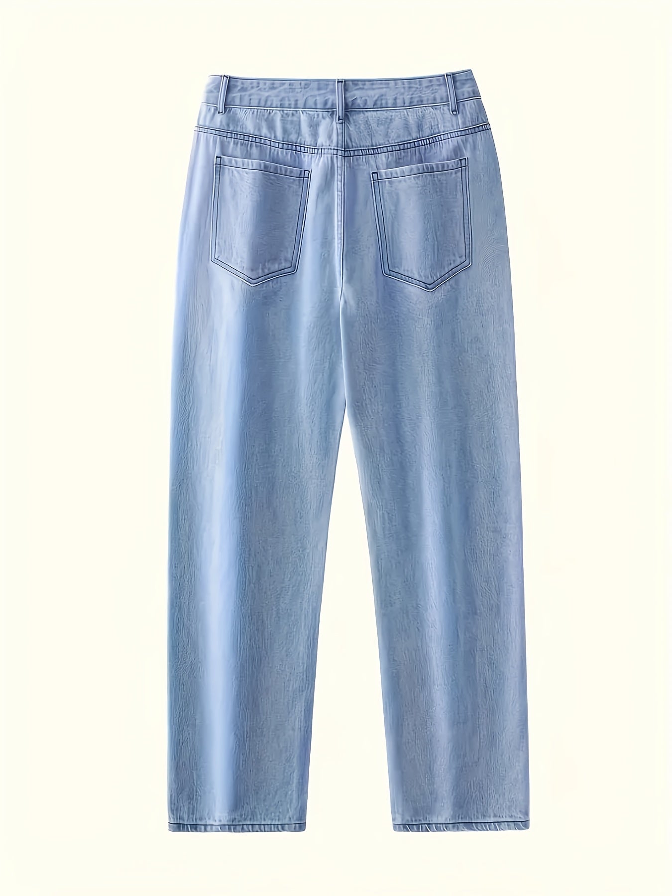 Men's Casual Straight Leg Blue Jeans - Cotton Blend, Non-Stretch Denim, Machine Washable, Classic Fit for All Seasons
