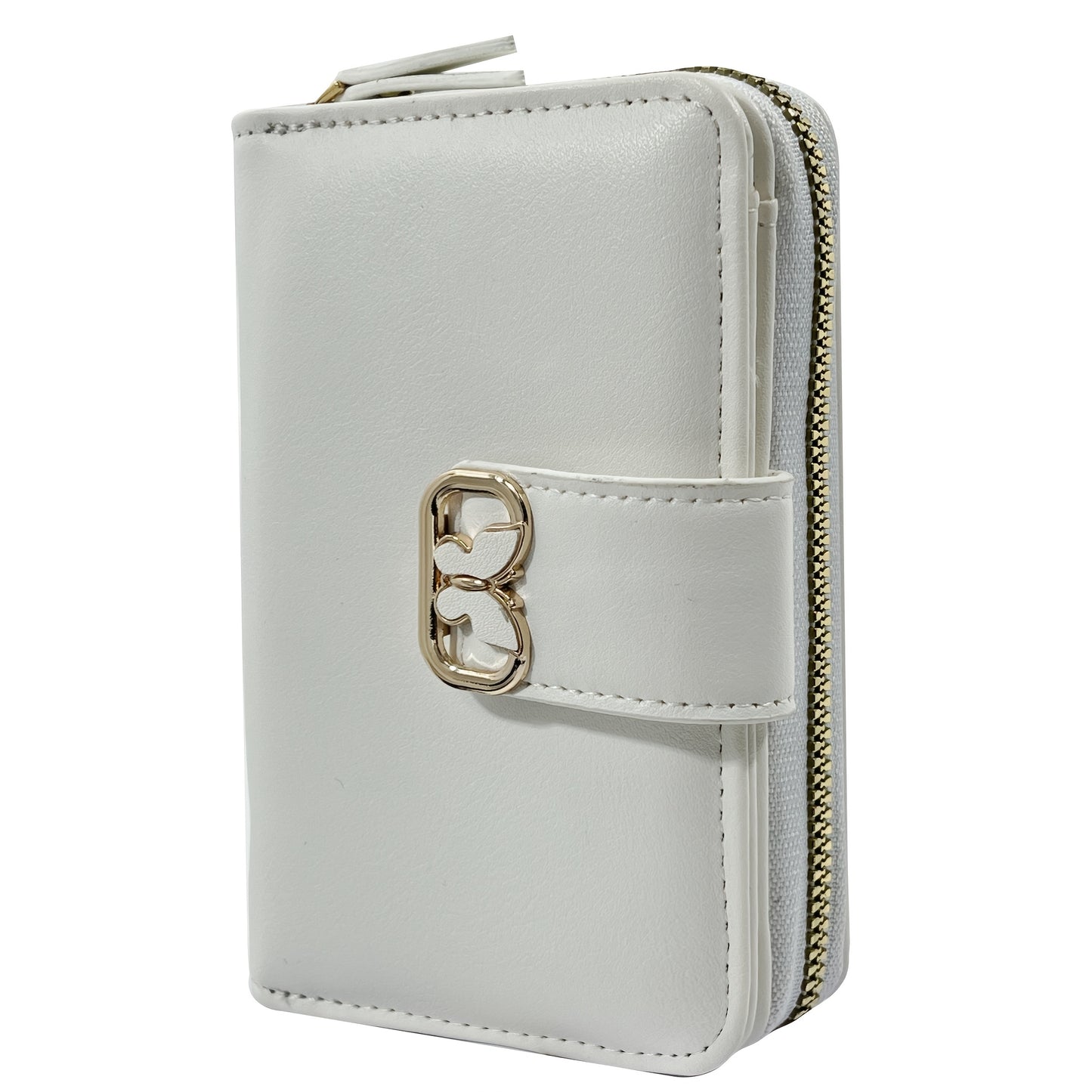 Large Capacity Butterfly Clasp Wallet with Single Zipper | Multiple Card Slots, Fresh and Easy Style, Lining, Zip Pocket - KAIPIBAO