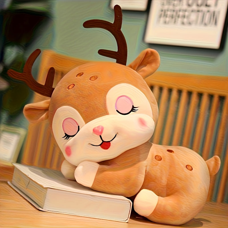 1pc Cute Milu Deer Plush Stuffed Animal - Soft Huggable Dog Stuffers with Filling, Adorable Bedtime Companion for, Birthday Wedding Christmas Gift Suitable for &