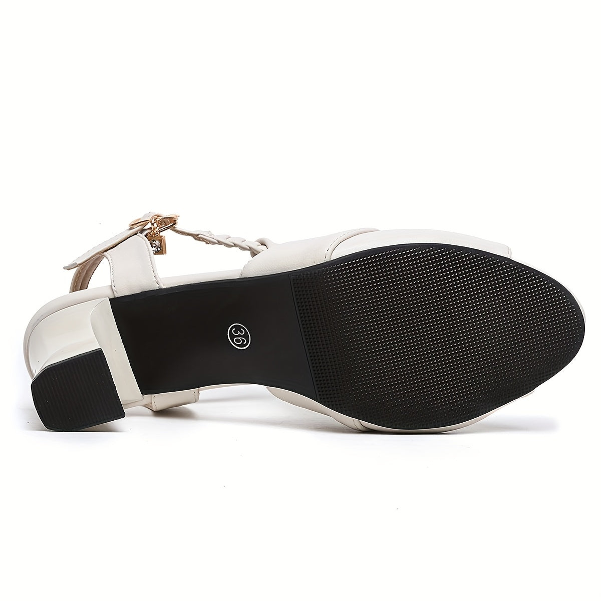 Elegant Strappy High Heel Sandals for Women - White Synthetic, Block Heel, Buckle Closure, Open Toe Design, Perfect for Summer and Formal Occasions, Formal Footwear Strappy Sandals Durable Footwear