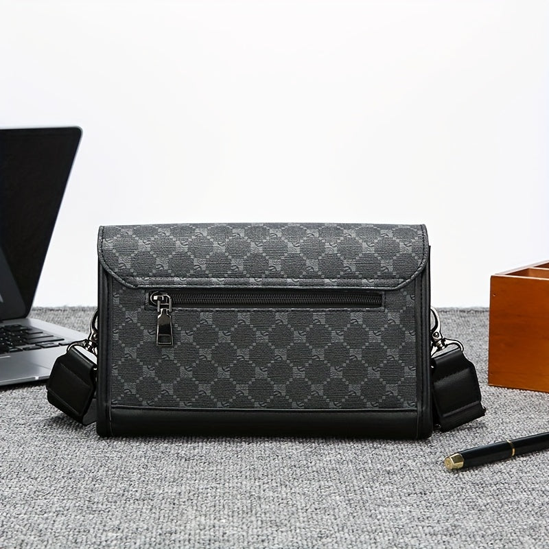 Autumn and Winter New Casual Shoulder Crossbody Bag, Men's Daily Travel Backpack, Flip-Top Casual Phone Storage Pouch