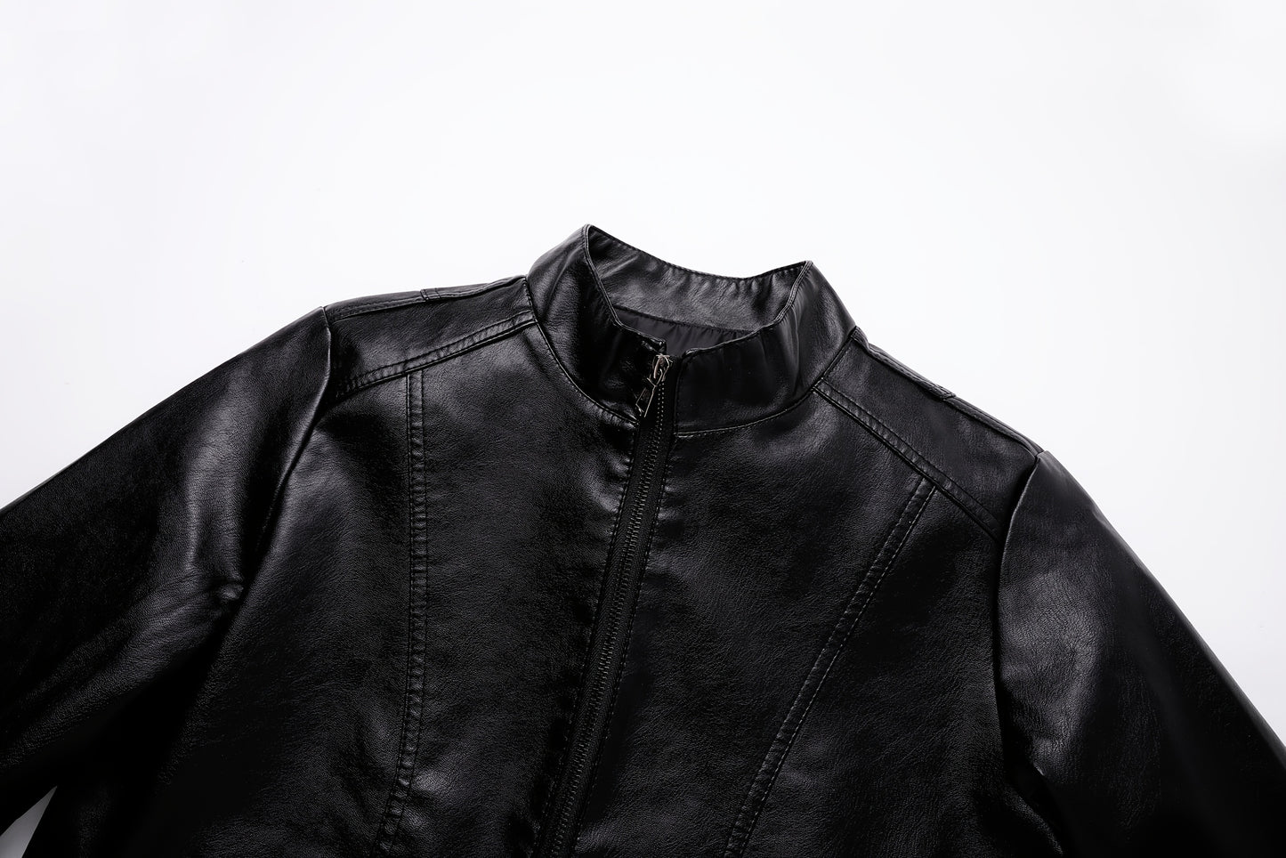 Men'S Casual Jacket - Stand Collar Zip-Up Long Sleeve - 100% Polyurethane, Solid Color, Non-Stretch Woven Fabric, Regular Fit with Functional Pockets for Daily Wear