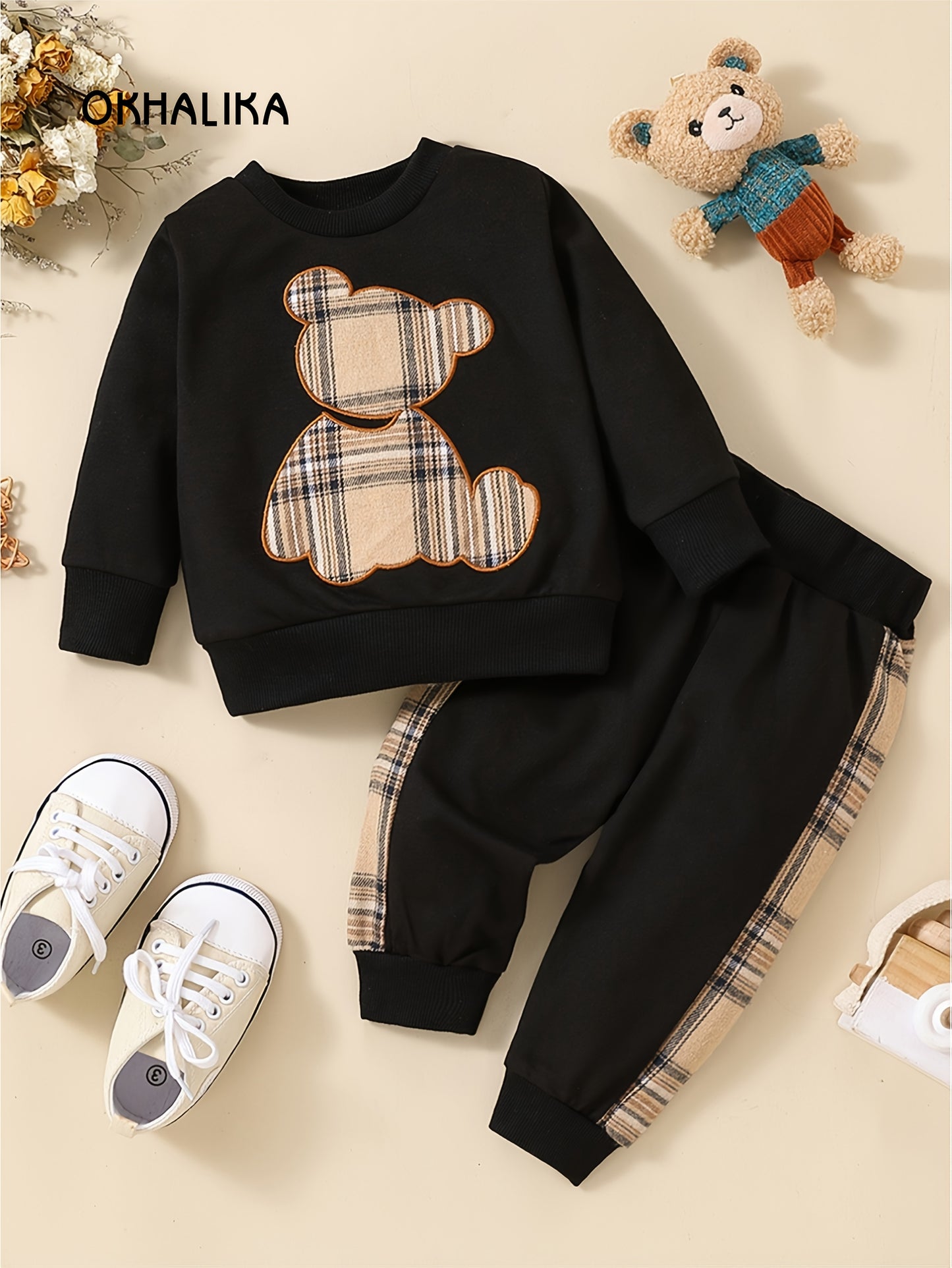 Toddler Baby Boy Clothes Outdoor Set Long Sleeve Sweatshirt Top Casual Pants Fall Winter Outfit Sweatsuit