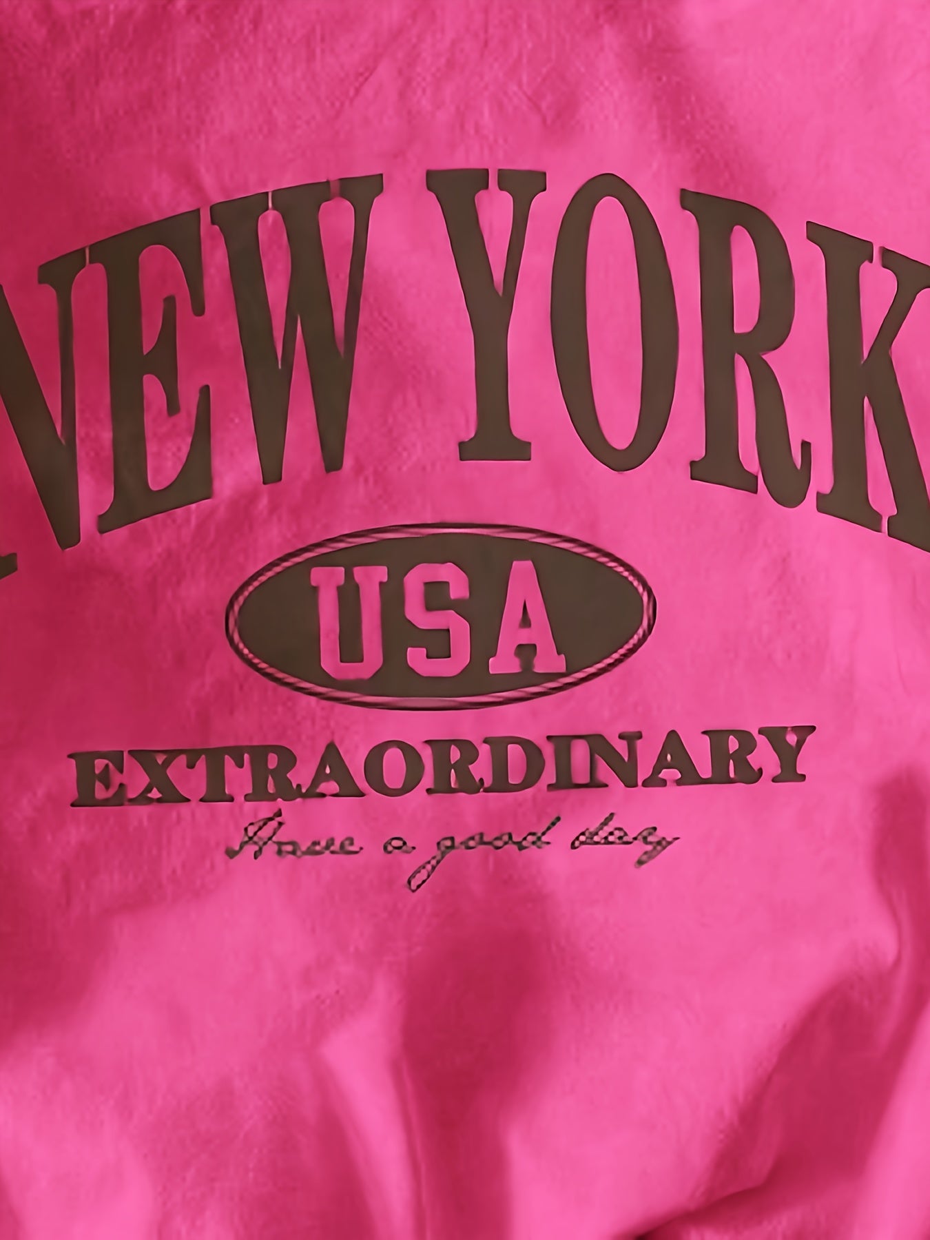 Ladies' Casual T-shirt With Letters, NEW NY USA Pattern, Circular Nect, Summer And Spring Fashion Clothing