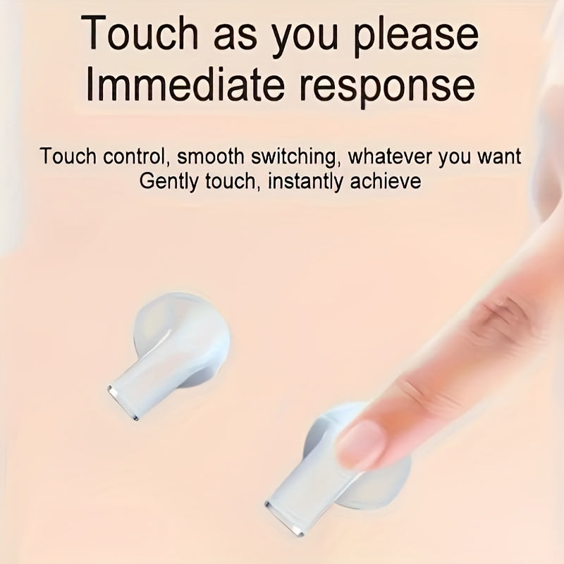 Wireless Earbuds with Volume Control, Semi-Open Design, High-Fidelity Sound, ENC Noise Cancellation, Long Battery Life, Rechargeable Lithium Polymer Battery, Compatible with iPhone, Samsung, Android, for Adult, Birthday, East