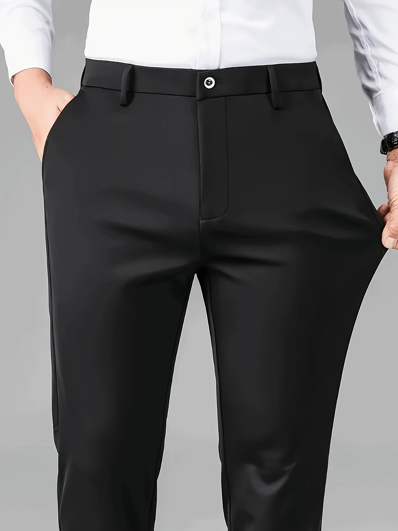 Men's Casual Straight Leg Pants, Chic Business Style Versatile Trousers for Daily Wear