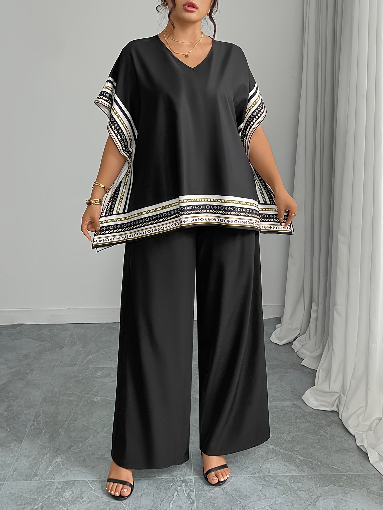 Plus Size, Casual Elegant Plus Size Women's Suit