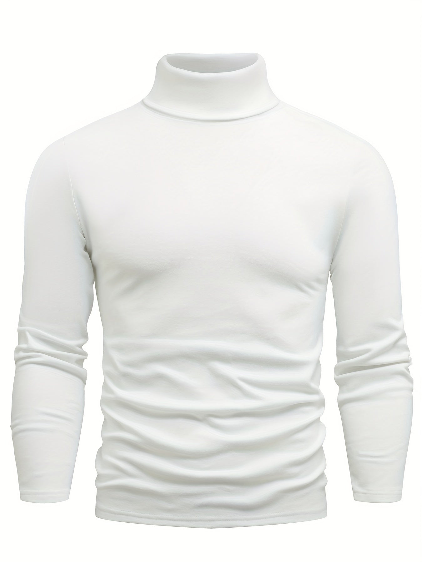 Casual Solid Men's Autumn And Winter Turtleneck Long-sleeved Fit T-shirt