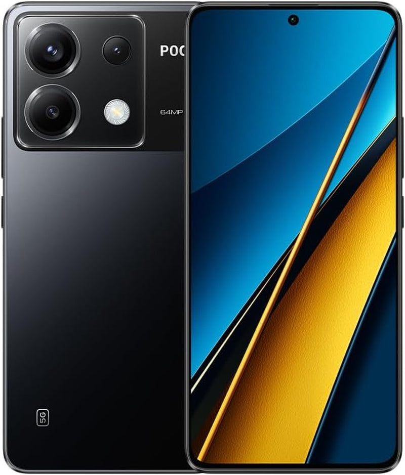 Xiaomi Poco X6 5G + 4G LTE Global Unlocked (256GB + 12GB) GSM 6.67" 64MP Triple Camera (Tmobile Mint Tello Global) + (Car Fast Car Dual Charger Bundle) (White Global ROM)