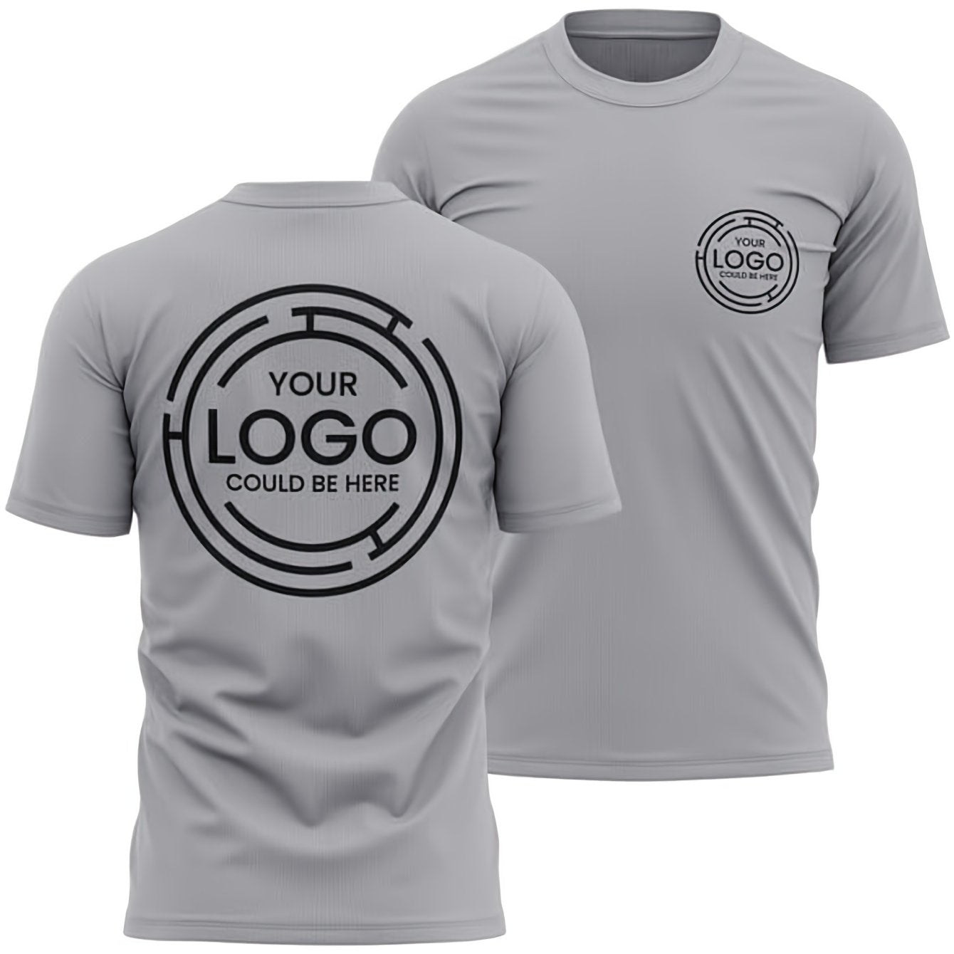 2pcs Men's Quick-Dry T-Shirts - Moisture-Wicking Breathable Gym Shirts with Custom Logo Print, Regular Fit Round Neck for Workout Casual Wear, Workout Shirts, Durable Sportswear