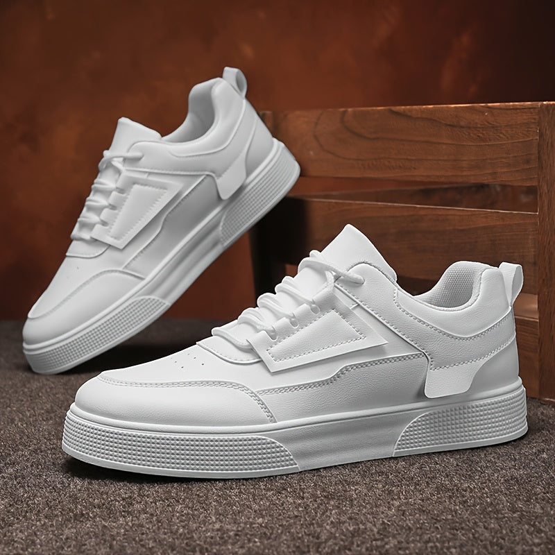Men'S Stylish Low-Top Sneakers - Comfortable, Versatile Lace-Up with Durable PVC Sole, Ideal for Outdoor Activities, Casual Wear, and Skateboarding, Casual Footwear Minimalist Design Comfortable Footwear