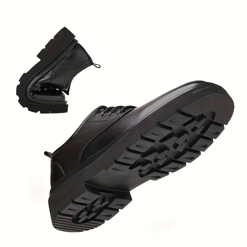 Stylish Men's Casual & Business Shoes - Versatile, Non-Slip, Lace-Up with Soft Sole for All Seasons, Dressy Shoes