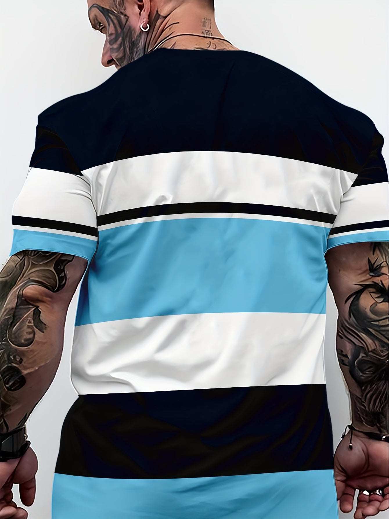 Men'S 3D Digital Print Short Sleeve T-Shirt - Breathable Round Neck, Non-See-Through, Lightweight Comfortable, Casual Style with Eagle Logo, Perfect for All Seasons, Versatile Clothing Stylish Graphic Tee Comfortable Fi