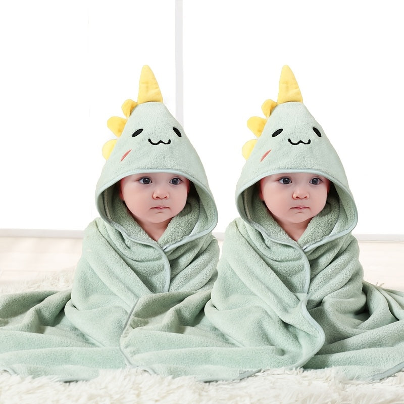 2-Pack Cartoon Animal Poncho Bathrobe, Hooded Towel Wrap, Super Absorbent Microfiber, Knit Fabric, Machine Washable, Ideal for Christmas/Halloween/Thanksgiving Gift - Grey & Green