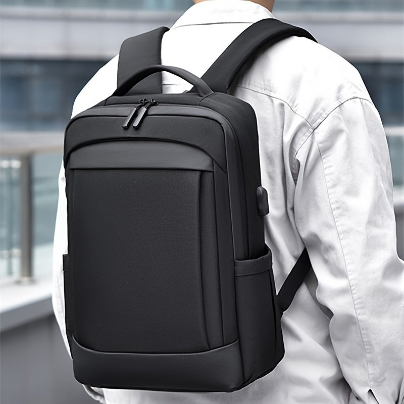 Large Capacity Laptop Backpack - Durable Oxford Fabric, Adjustable Shoulder Straps, Multiple Compartments for School, Work Travel - Black, Laptop Carrying Case, Work Commute Bag, Modern Backpack, Sturdy Construction