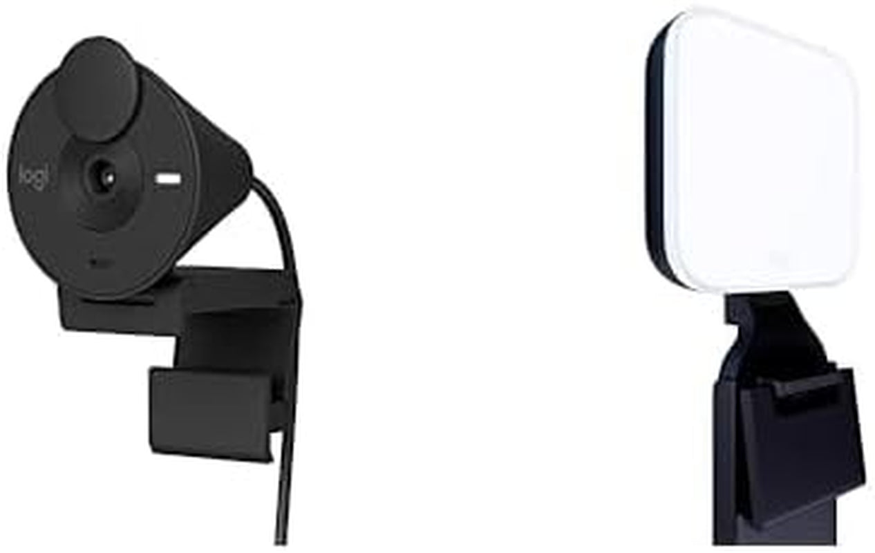 Logitech Brio 301 Full HD Webcam with Privacy Shutter, Noise Reduction Microphone, USB-C, Certified for Zoom, Microsoft Teams, Google Meet, Auto Light Correction - Black