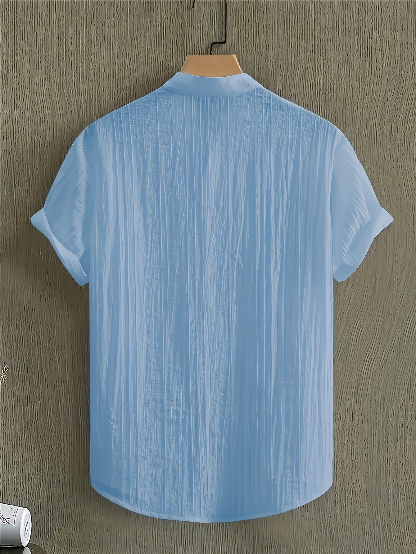 Men's Casual Elegant Short Sleeve Zipper Shirt with Stand Collar