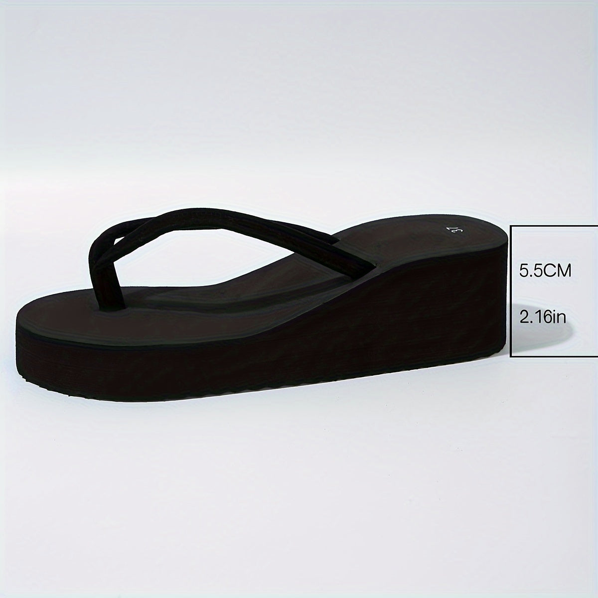 Women'S Thick Sole Non-Slip Thin Strap Wedge Sandals, Casual and Lightweight Beach Slide Sandals
