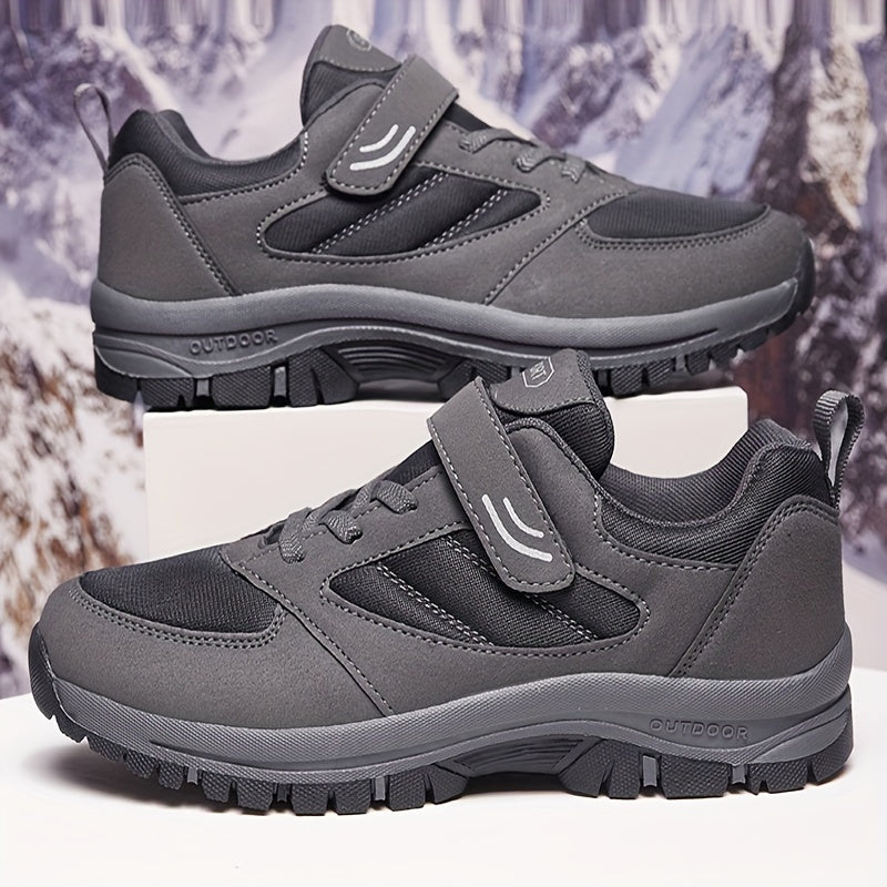 Men's Breathable Casual Shoes With Hook And Loop Fastener, Comfy Soft Sole Sneakers For Outdoor Jogging, Spring And Summer