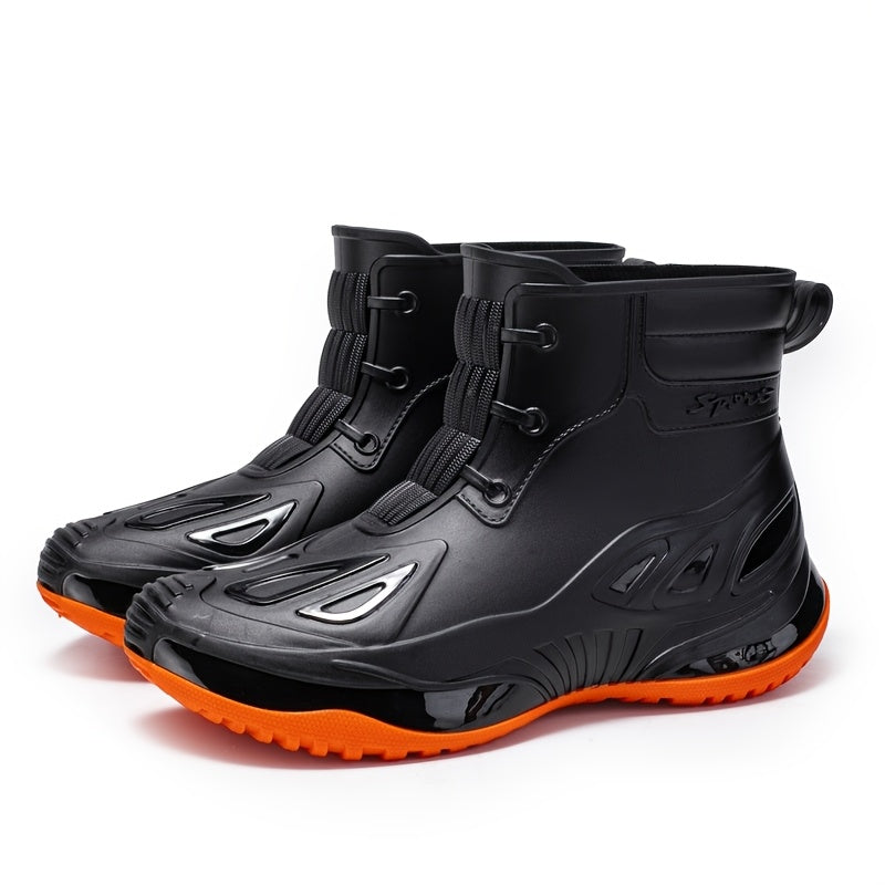 Unisex Short Rubber Rain Boots - Lightweight All-Season Wear