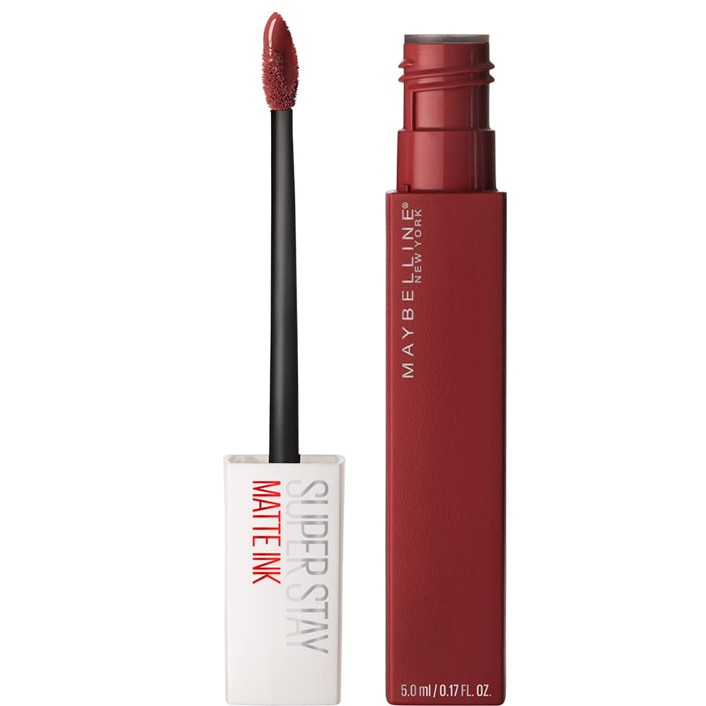 Maybelline Super Stay Matte Ink Liquid Lipstick Makeup, Long Lasting High Impact Color, up to 16H Wear, Exhilarator, Ruby Red, 1 Count, Packaging May Vary