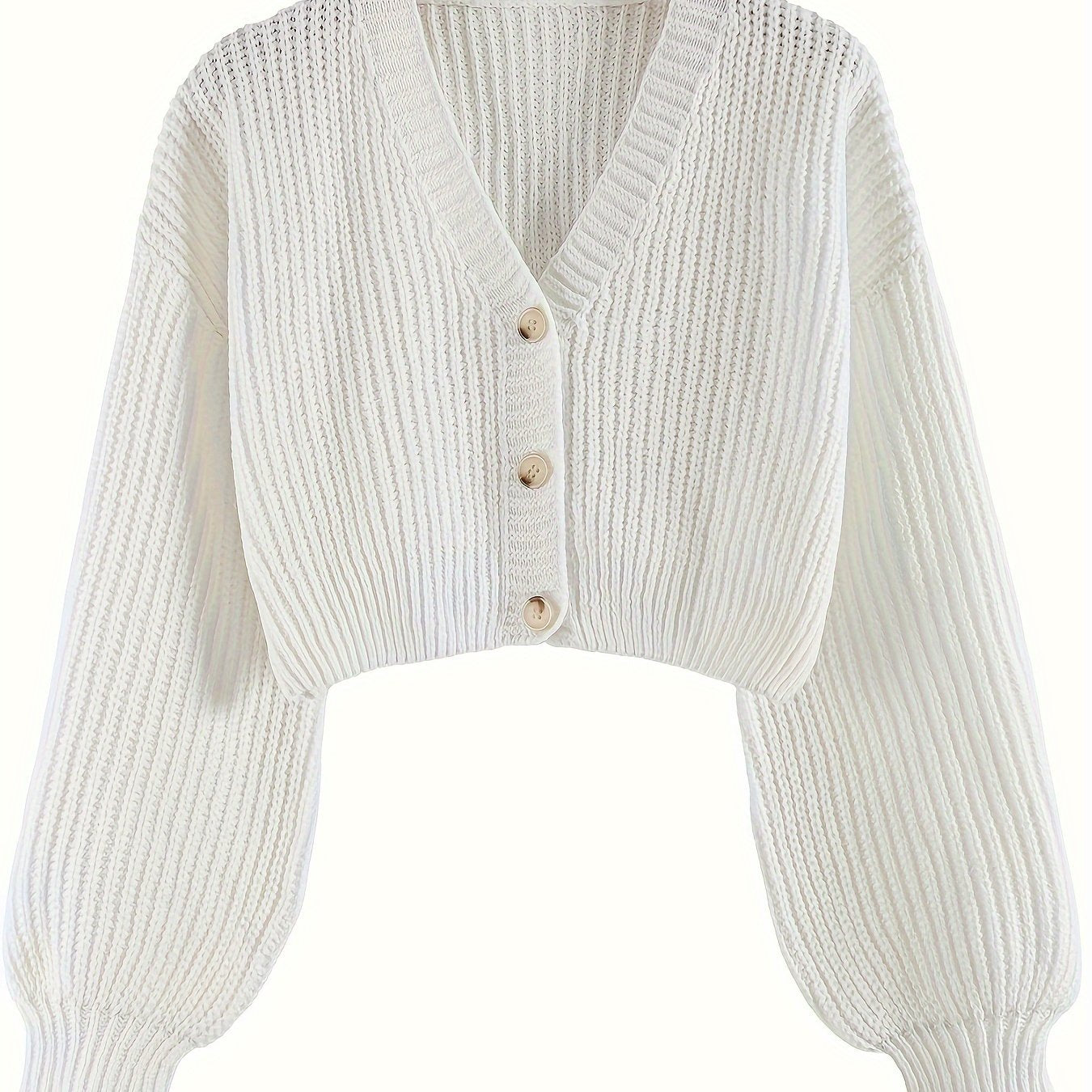 Elegant Drop Shoulder Women's Knit Cardigan with Contrasting Buttons - Long Sleeve, Ribbed Detail, Polyester, Perfect for Fall/Winter