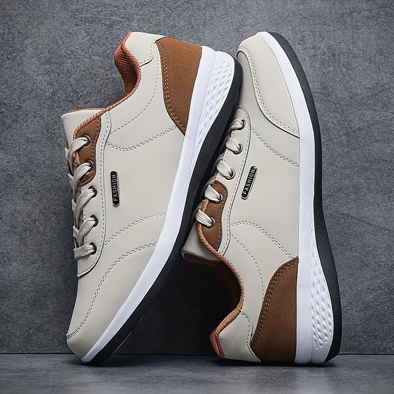 FAYWELLME Unisex Casual Sneakers, Breathable Low Top Lace-up Shoes, Solid Color All-Season Sports Running Shoes with MD Sole, Fabric Inner & Insole, Plain Toe