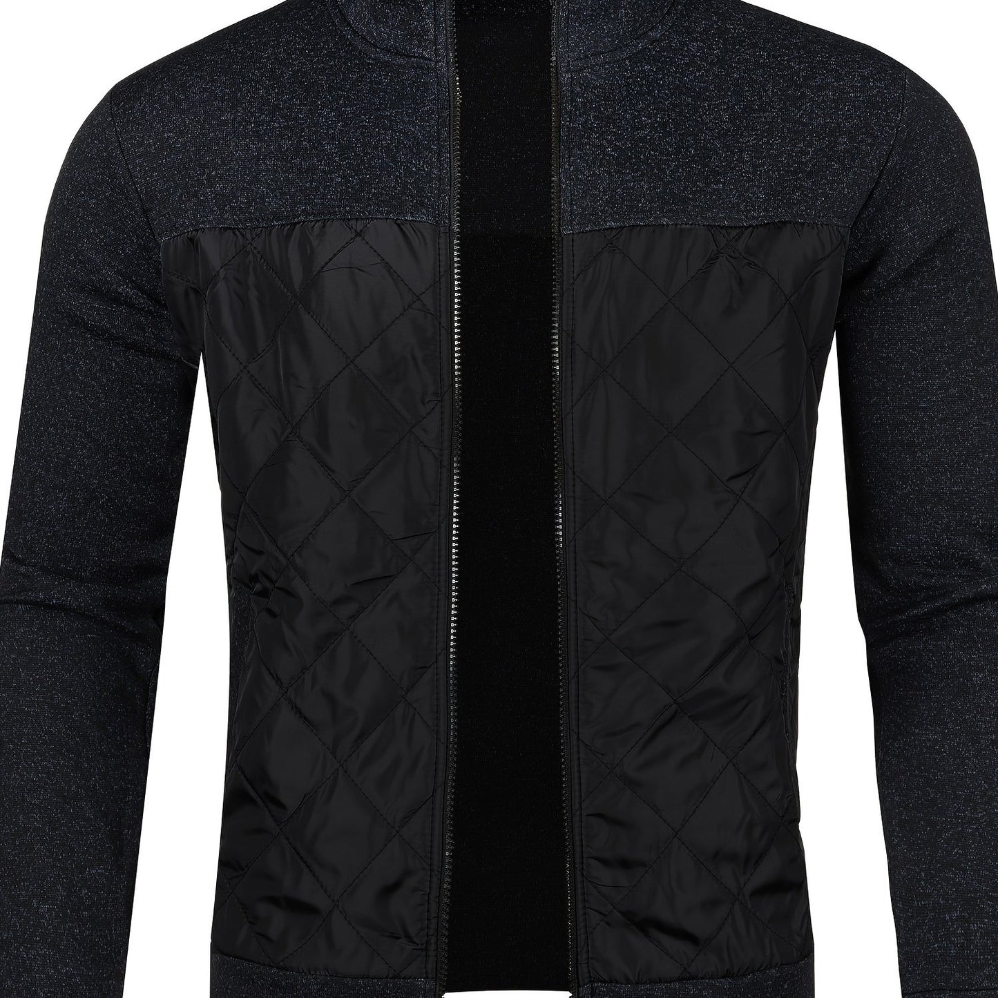 Men's Knitted Cardigan Jacket, Autumn Winter Casual Stand Collar Full Zip Coat, Long Sleeve Regular Fit Jacket