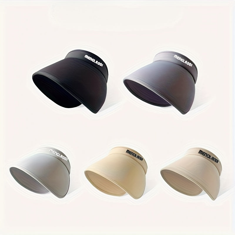1pc Ice Sliky Fiber Fiber Sun Hat, Breathable Polyester Sun Hat with Large Brim, UV Protection, Woven Craftsmanship, Hand Wash Only