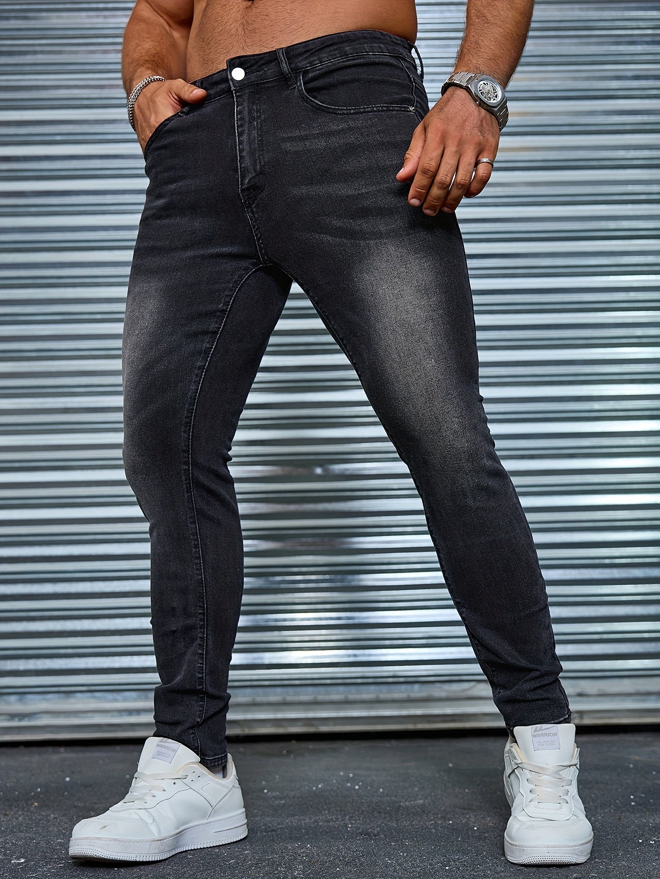Men's Slim Fit Jeans - Rayon Blend, Stretch Denim, Solid Color, Machine Washable, Everyday Denim|Slim Fit Jeans|Rayon Blend Denim