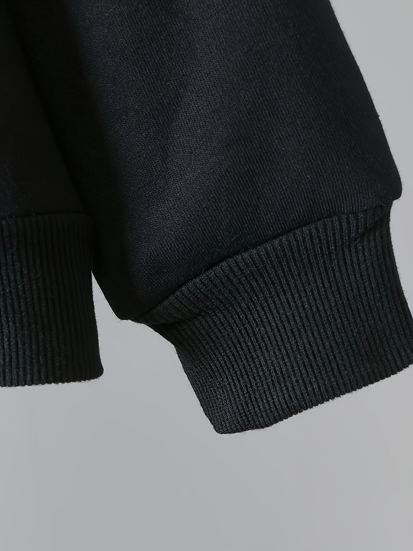 Two-piece set for children with velvet, new 2023 Men's hooded sweatshirt for medium and large children, thick and warm, fashionable and handsome, loose Men's winter clothing, black handsome sports and casual suit, thick coat,