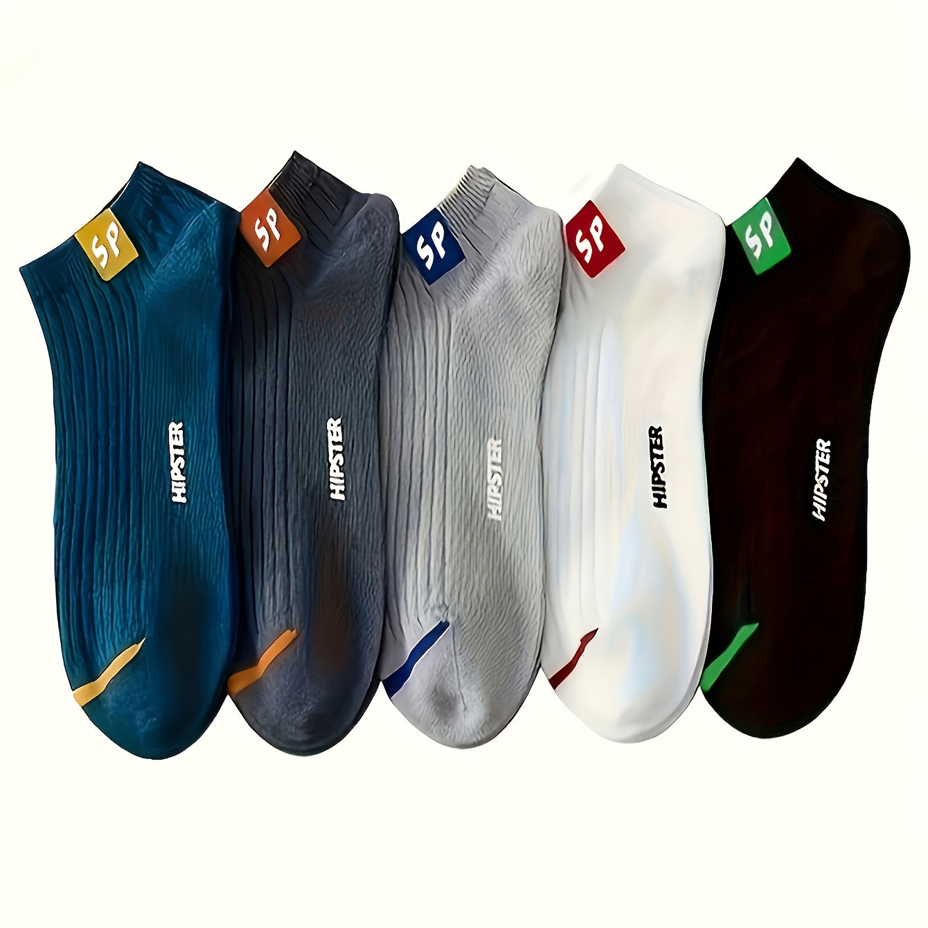 5/10/15/20/30 Pairs of "SP" Fashionable and Handsome Printed Fashion Sports Crew Socks - Comfortable and Breathable Low-top Socks Suitable for Men, Women and Teenagers, Suitable for Outdoor and Home Wear