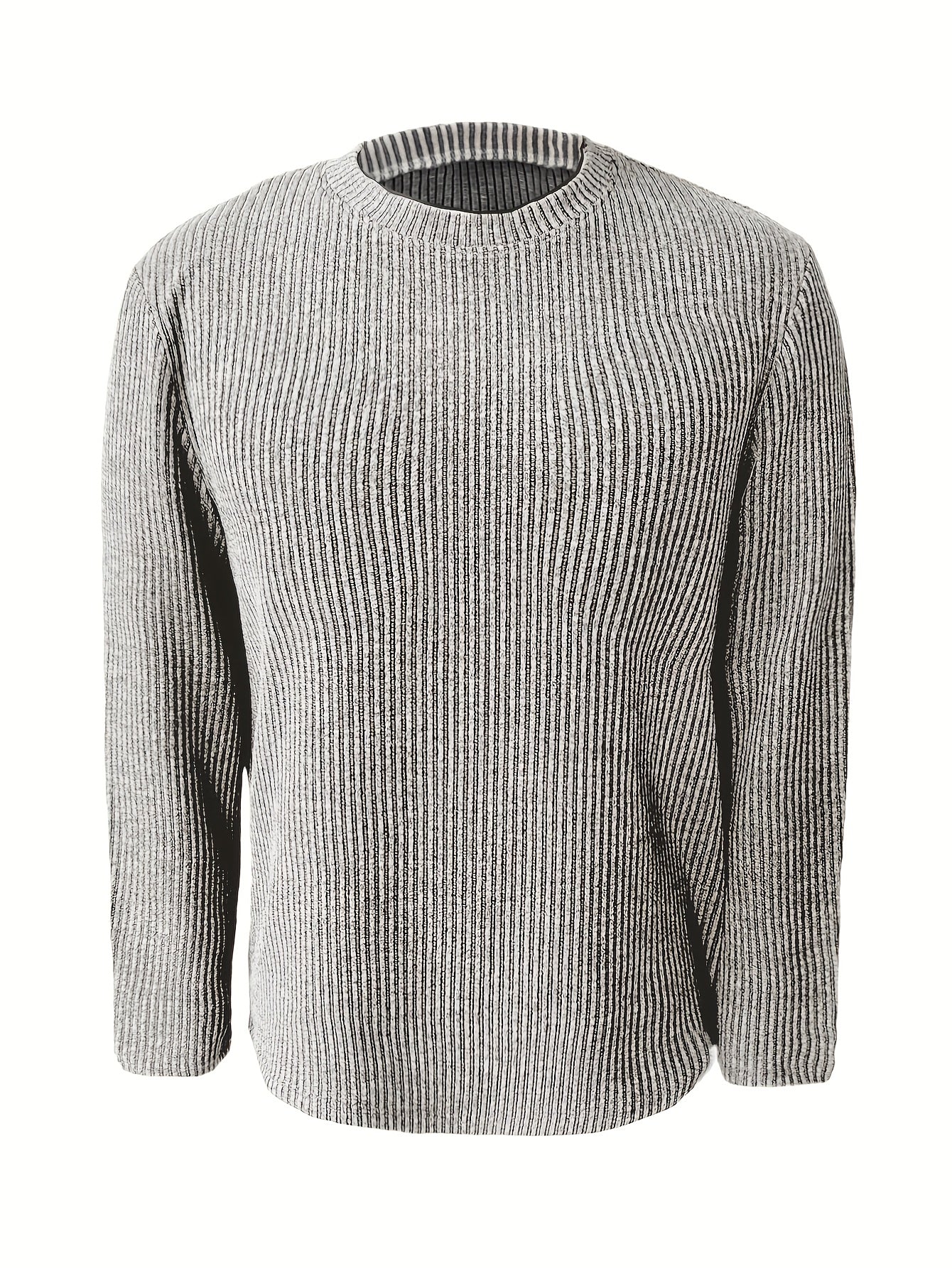 Men'S Casual Long Sleeve Crew Neck Knit Polyester Tops for Spring/Fall, Outdoor, Daily Wear, Weekend, Festival, Valentine'S Day, Independence Day, Birthday, Father'S Day, New Year's, Vacation
