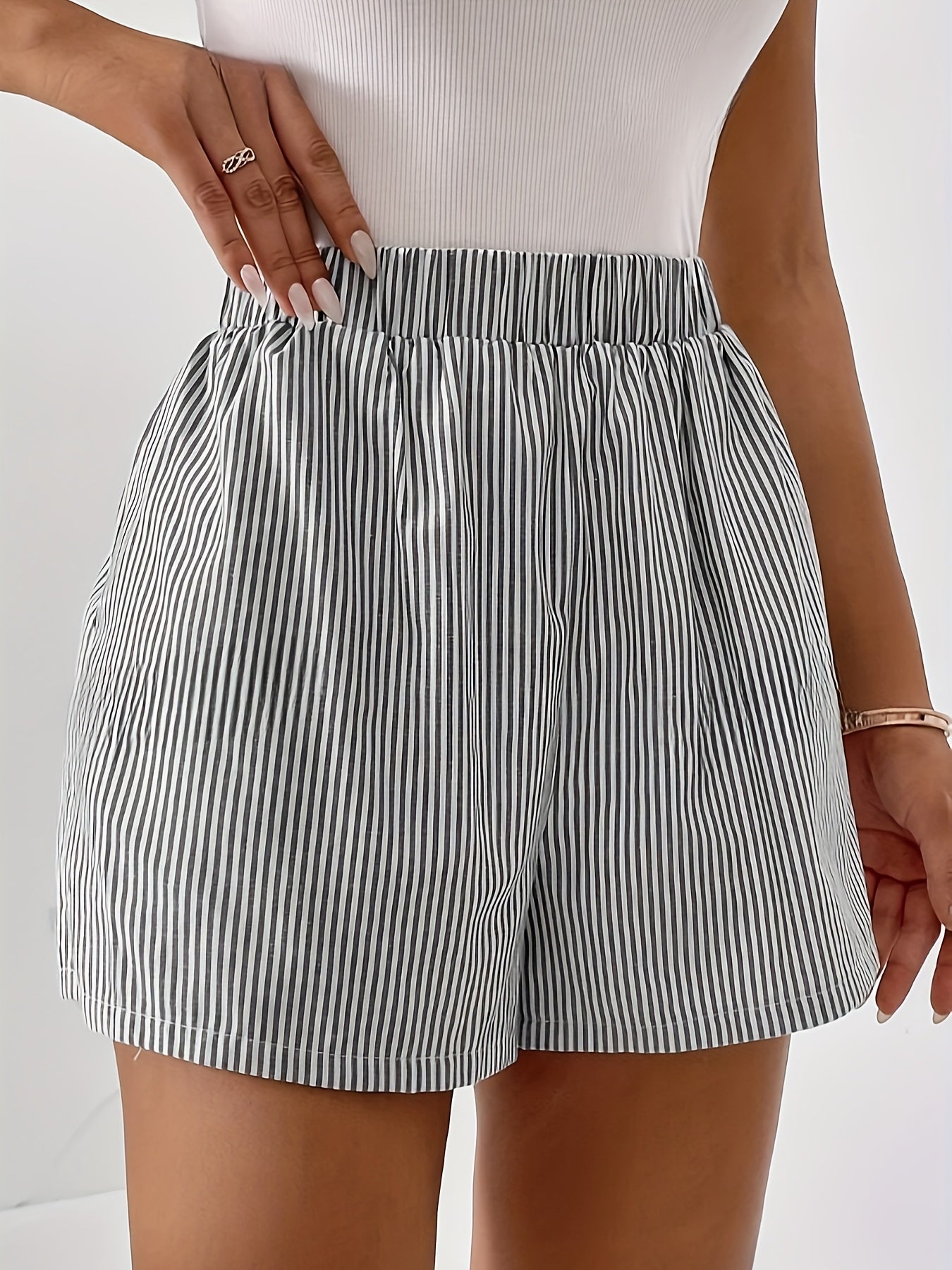 2024 Summer Casual Loose Striped Shorts