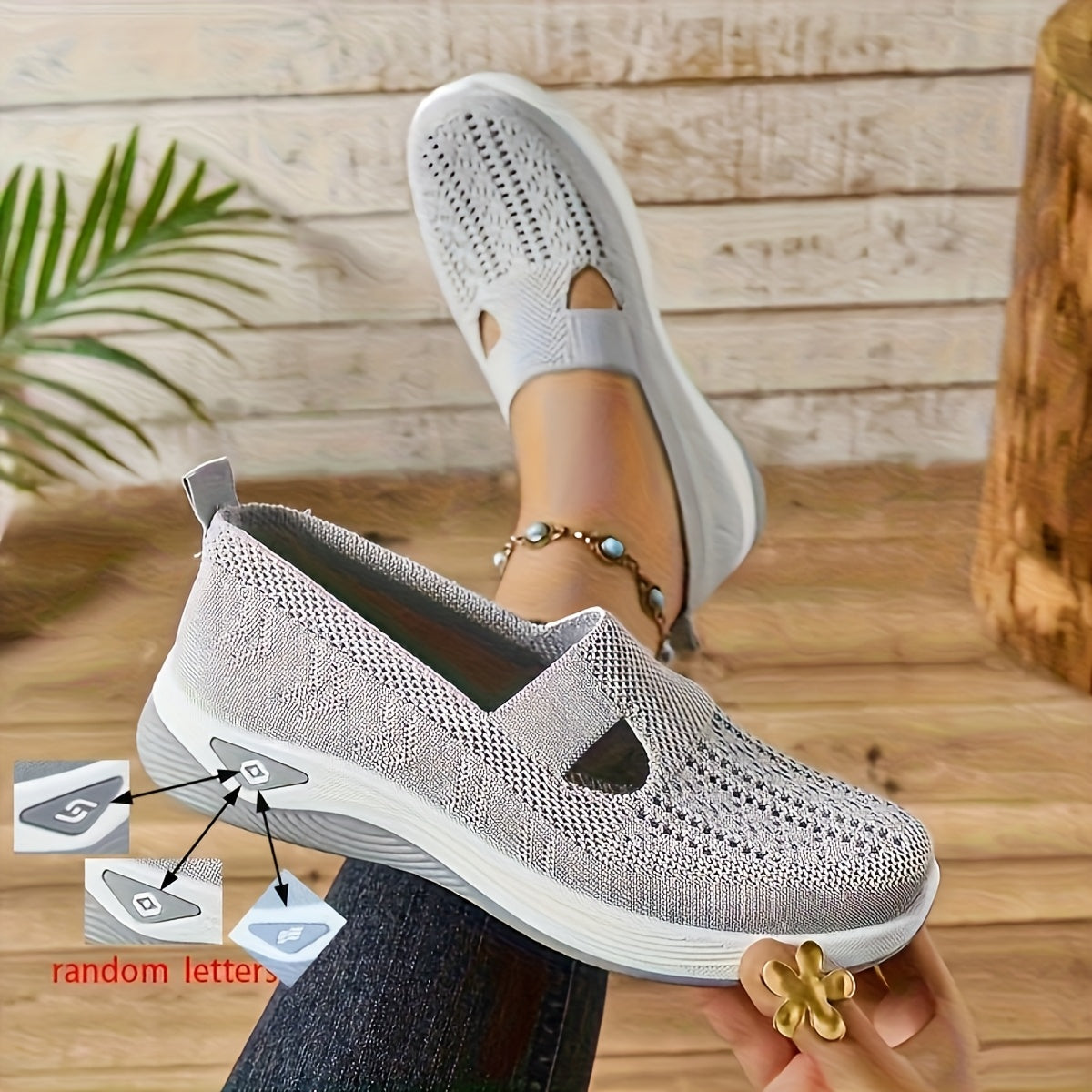 Women'S Breathable Mesh Slip-On Sneakers - Comfortable Low-Top Casual Shoes with Soft Rubber Sole, Black & White Design, All-Season Wear, Casual Footwear | Breathable Mesh Shoes | Durable Rubber Sole